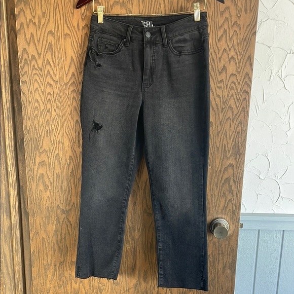 Black Distressed High Waist Jeans - Picture 1 of 3
